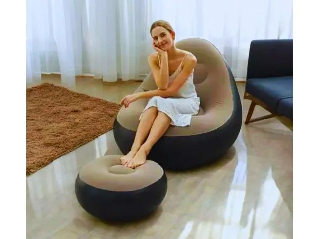 Poltrona Inflável Ultra Lounge Com Pufe
