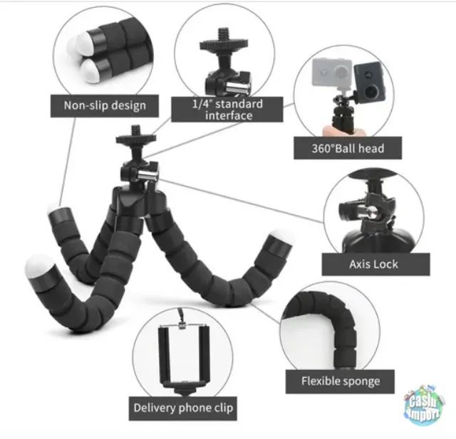 Tripé super flexível para celular e câmeras - Foto 3