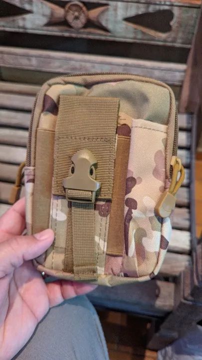 Bolso tático pequeno (camuflado ou preto) padrão "Molle" - Foto 3