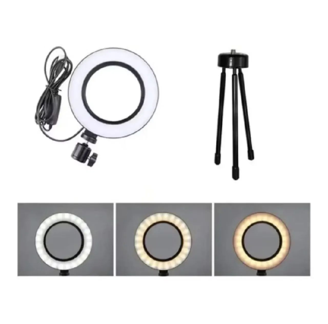 Iluminador De Led Ring Light De Mesa Tripé 8'' Polegadas65573834263554125