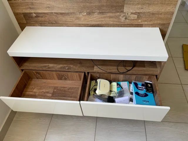Rack Painel de Parede MDF com 2 gavetas - Foto 3