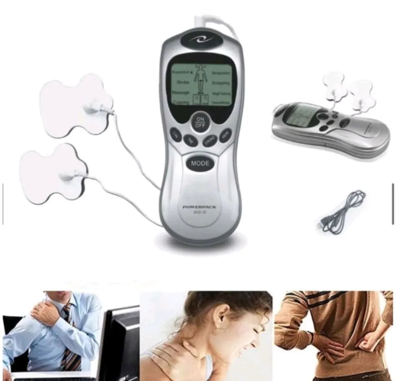 MASSAGEADOR TENS PORTÁTIL COM 4 ELETRODOS  - Foto 6