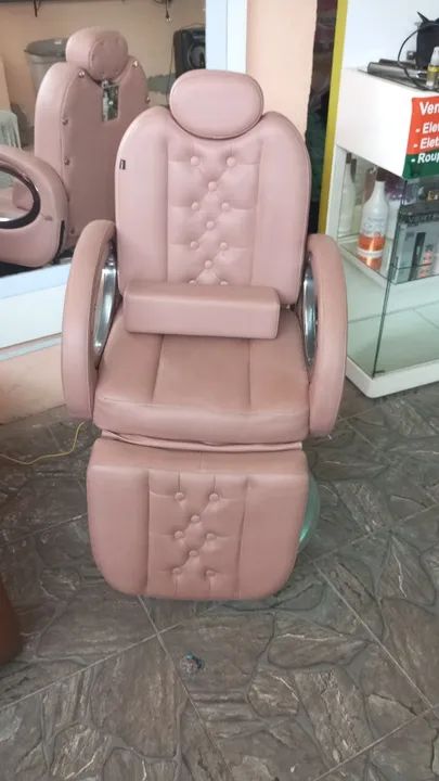 Cadeira para cabeleireira lavatório cuba de louça e ciranda para Manicure 