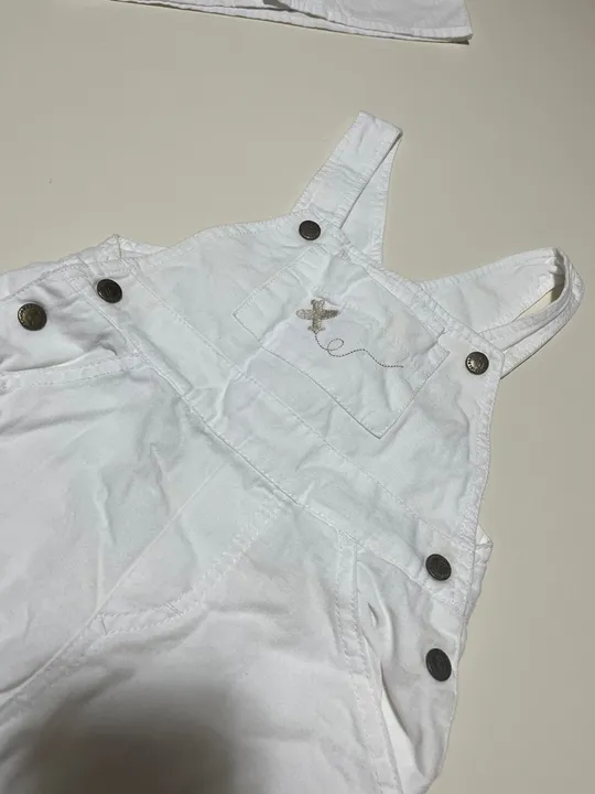Macacão e Camisa cor Branca Bebê
