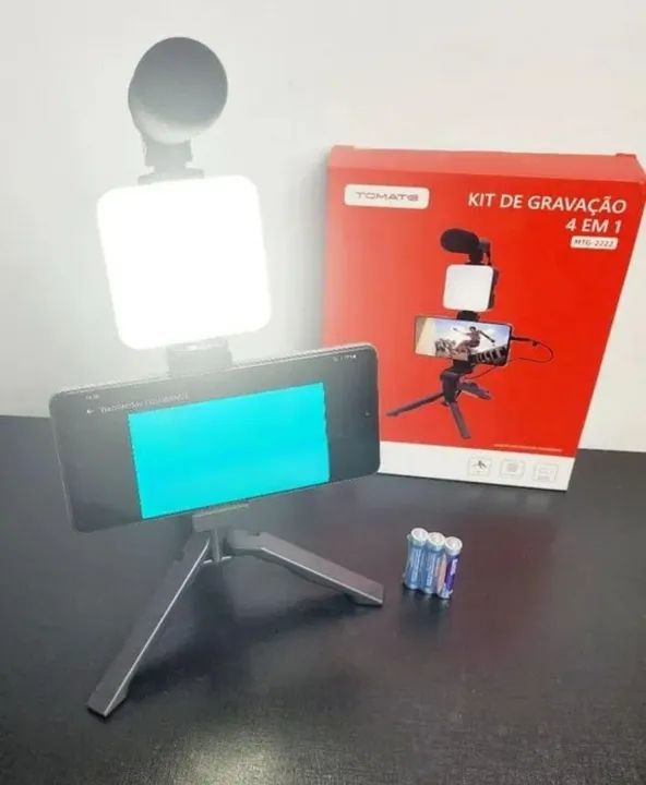 Kit de Gravação para Celular 4 em 1 - Novo