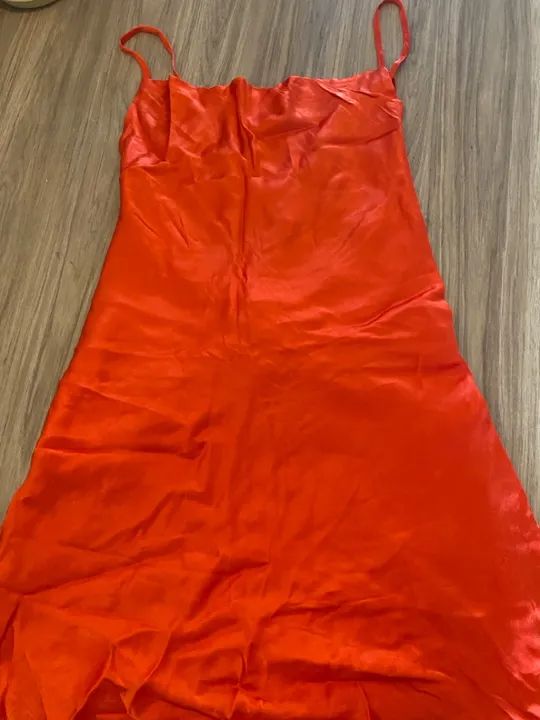 Vestido de Seda Vermelho open - TAM P