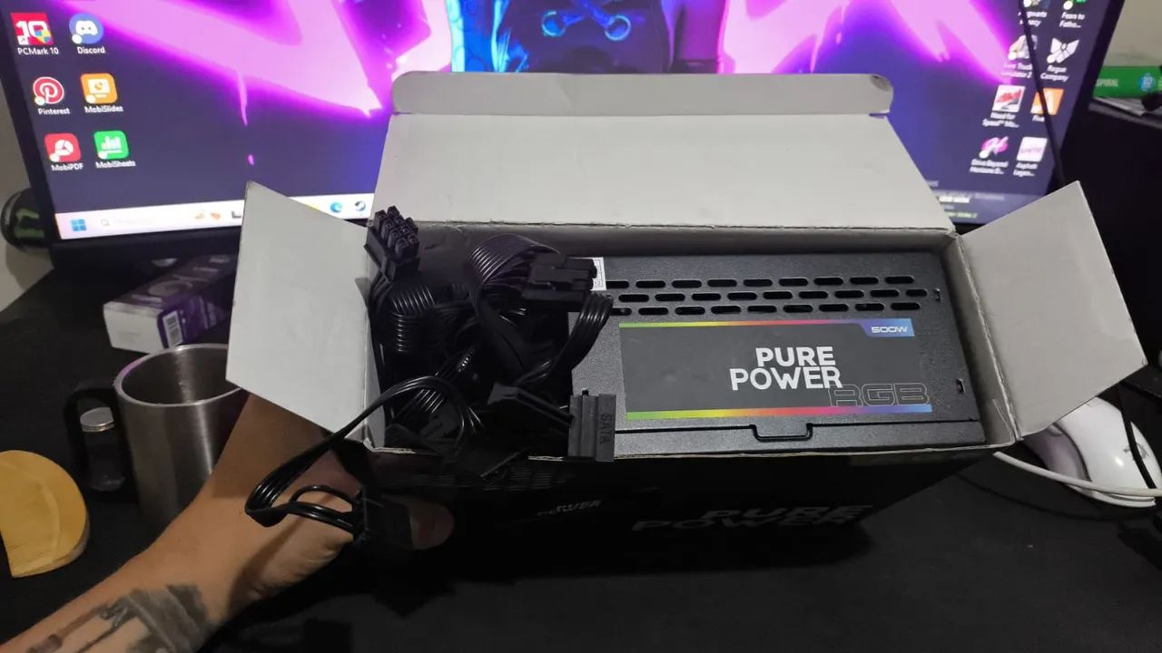 Fonte de PC Pure Power 500W RGB - Foto 3