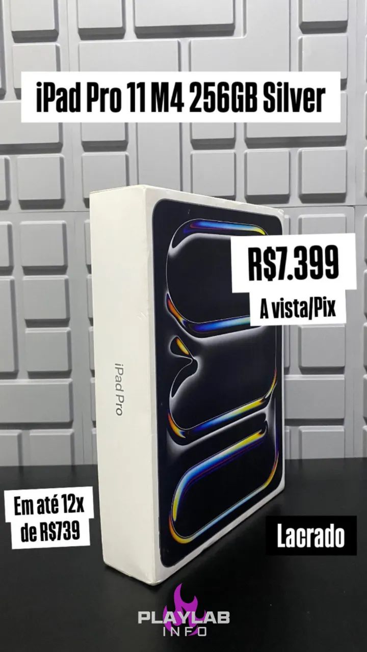Ipad Pro 11 M4 256GB Silver (Lacrado) - Tablets e E-Readers