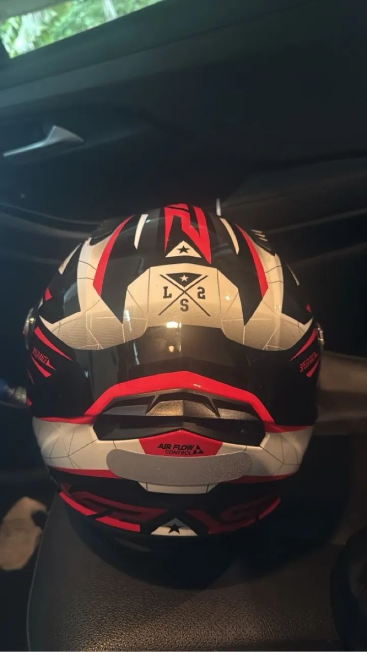 Capacete LS2 Preto Vermelho - Foto 3