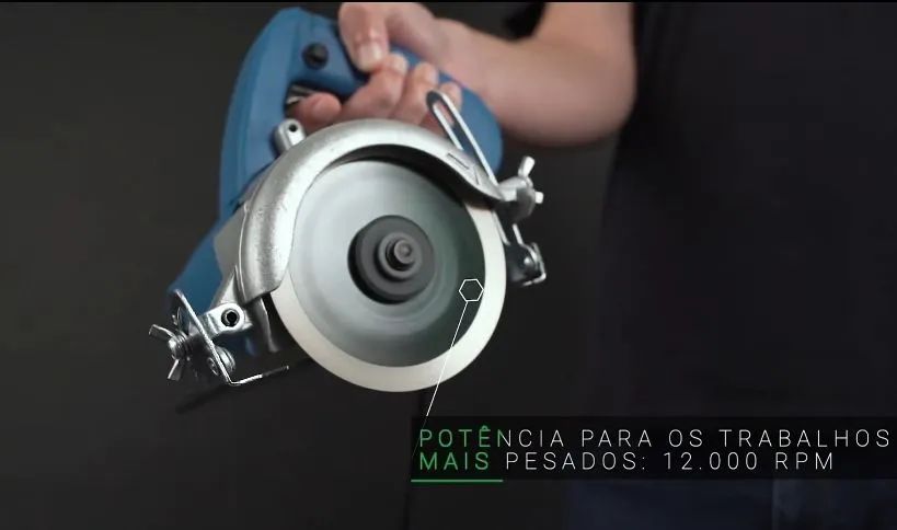Serra mármore Profissional 1500W de potência com Disco diamantado corta em 45° (nova) - Foto 3