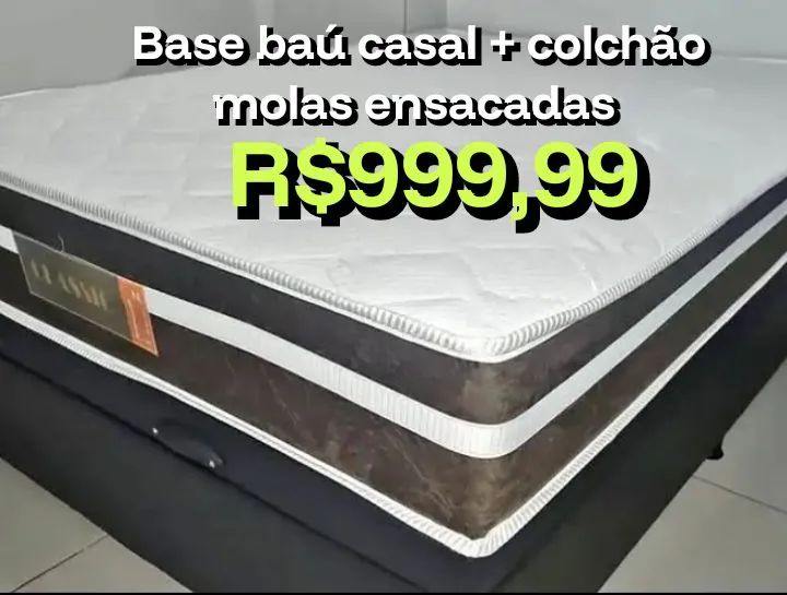 Base Baú Casal + Colchão molas ensacadas - Foto 2