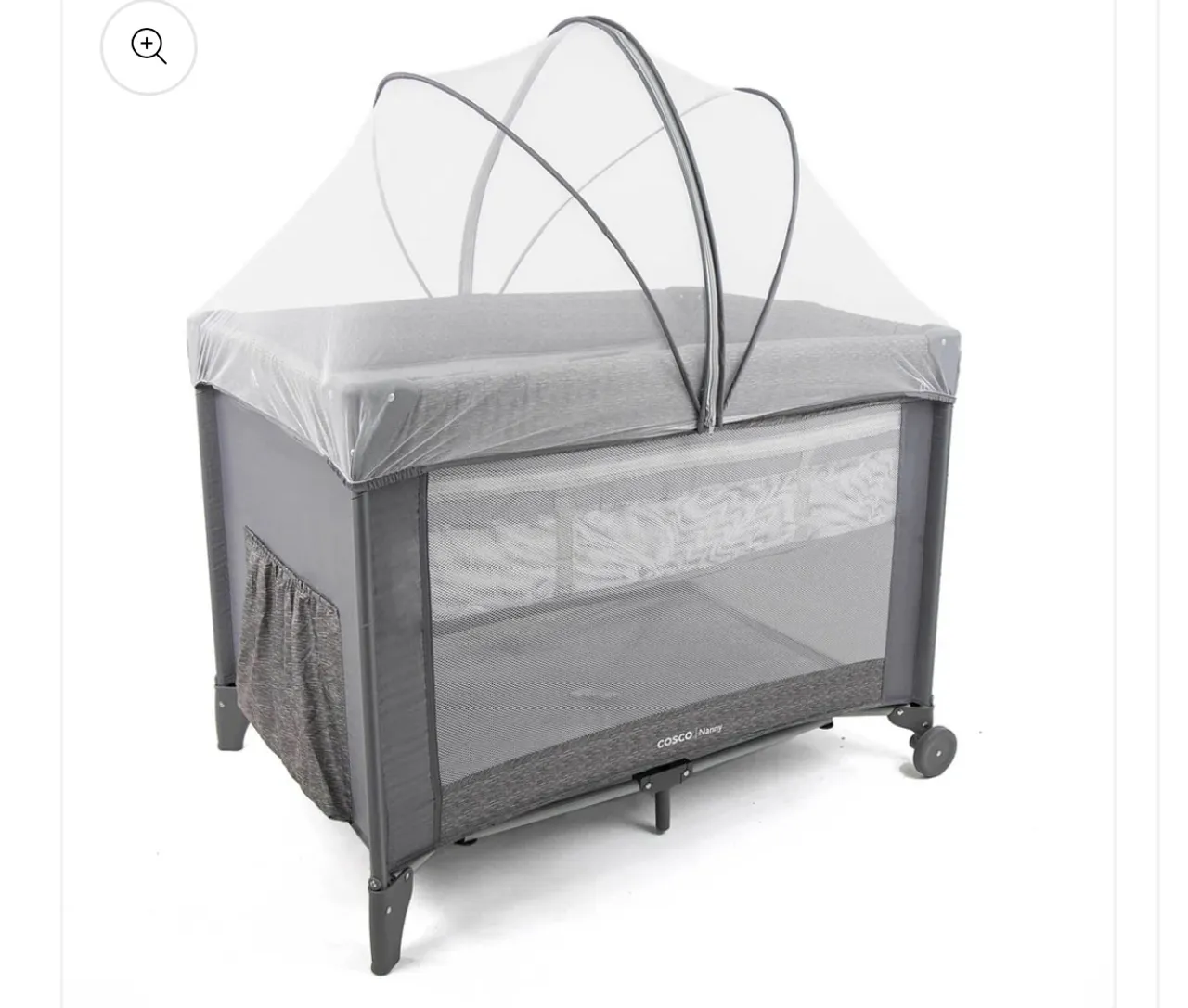 Berço Portátil com Mosquiteiro Cinza Cosco Nanny - 2 Niveis