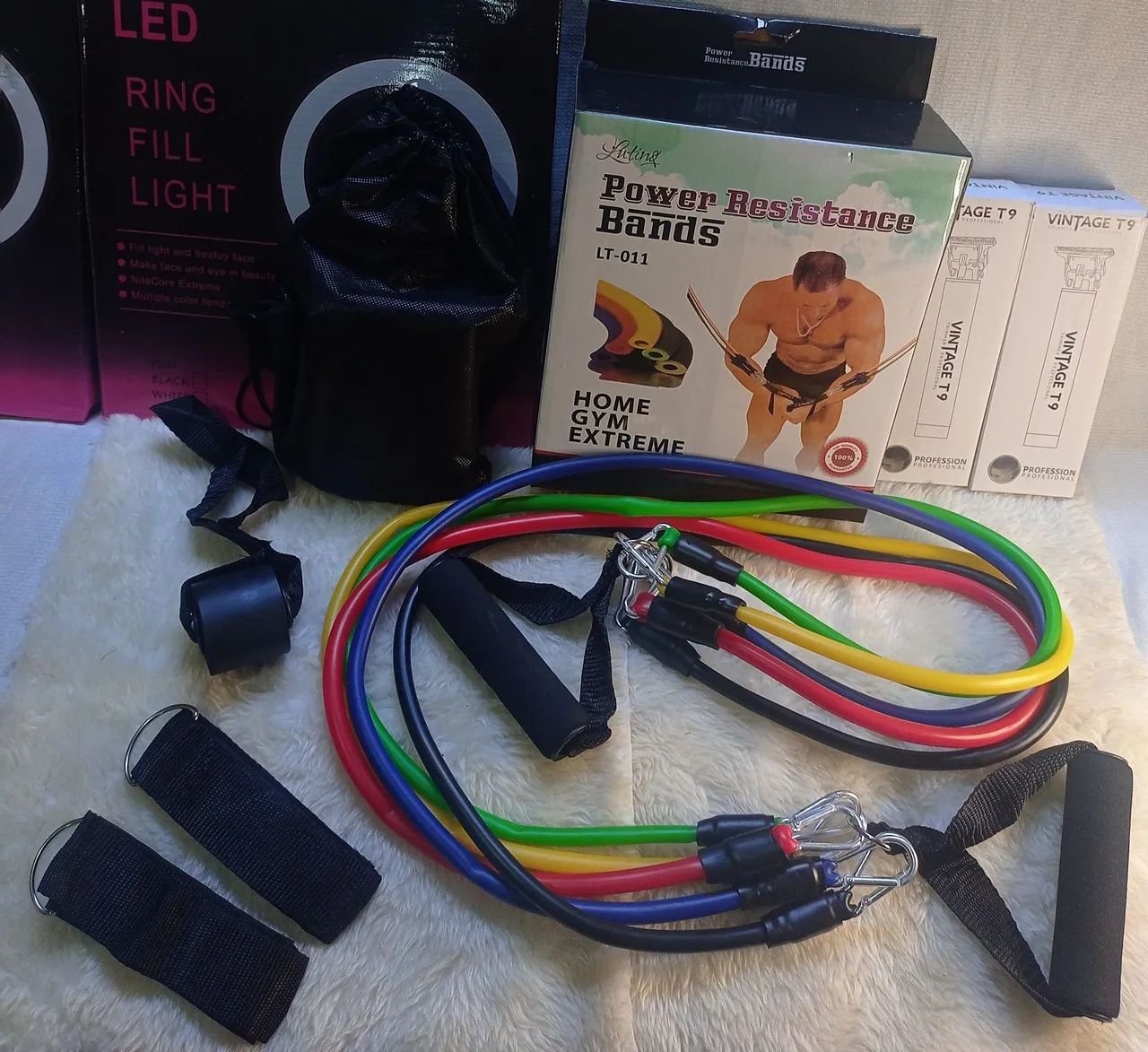 KIT Academia Elásticos Treine em Casa Completo Com 11 Itens