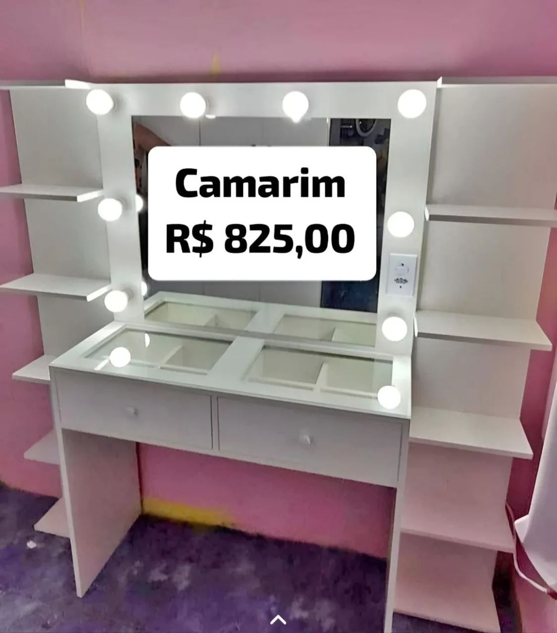 Camarim com Espelho e Iluminação