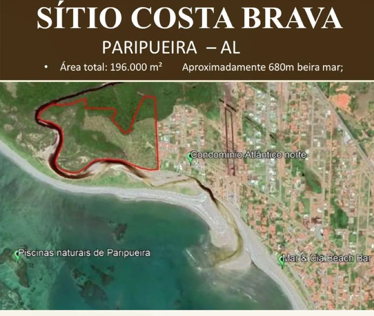 Lote/Terreno para venda possui 70685 metros quadrados em Centro - Paripueira - AL