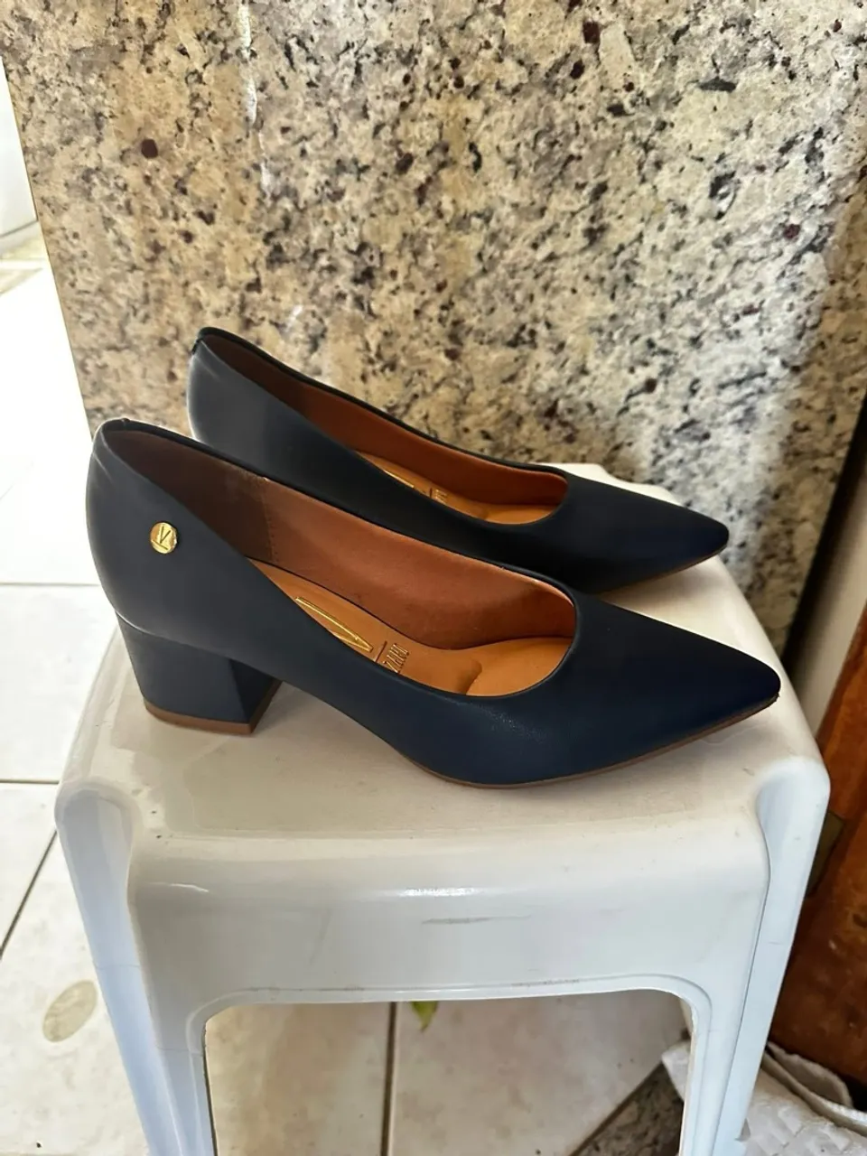 Sapato Salto Baixo Vizzano Azul Marinho
