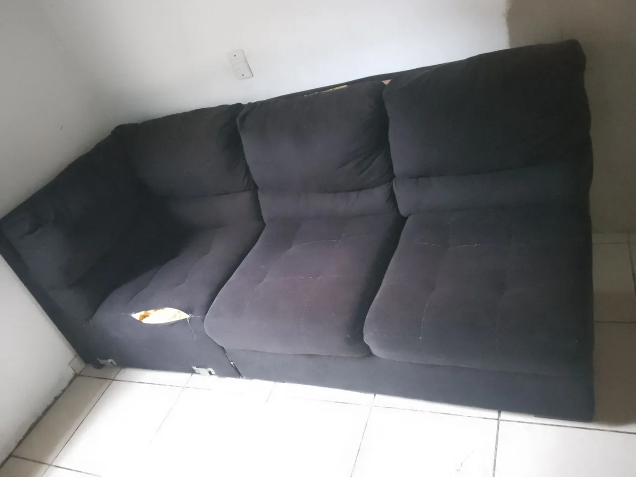 Sofá 3 lugares preto