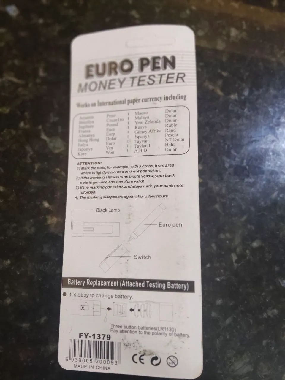 Caneta De Teste Para Detectar Dinheiro Nota Falsa Universal - Foto 2