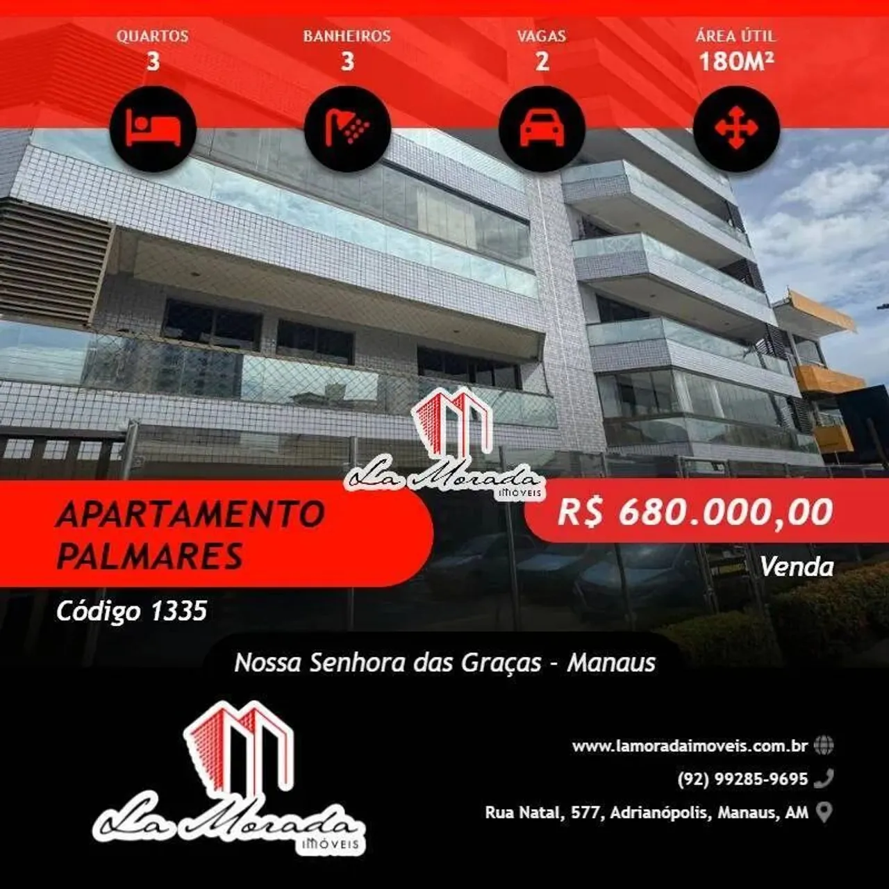 Condomínio Palmares - Vieiralves, 180m², 3Qtos s/ 2 suítes, Vieiralves!