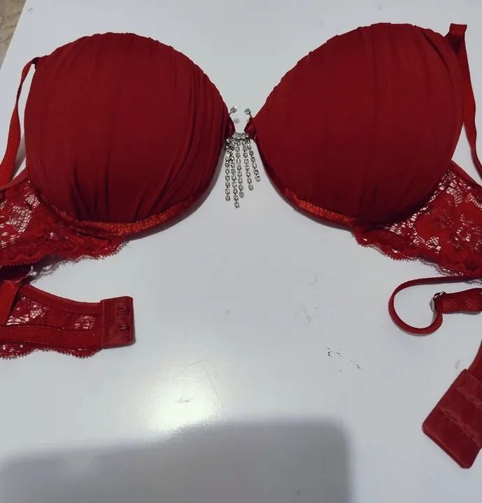 Sutiã renda vermelho com bojo - Foto 3