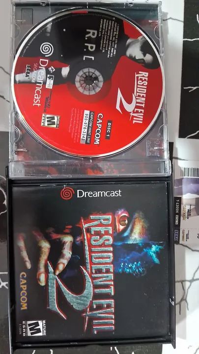 Resident Evil 2 para Dreamcast destravado. Dois CDs com caixa e