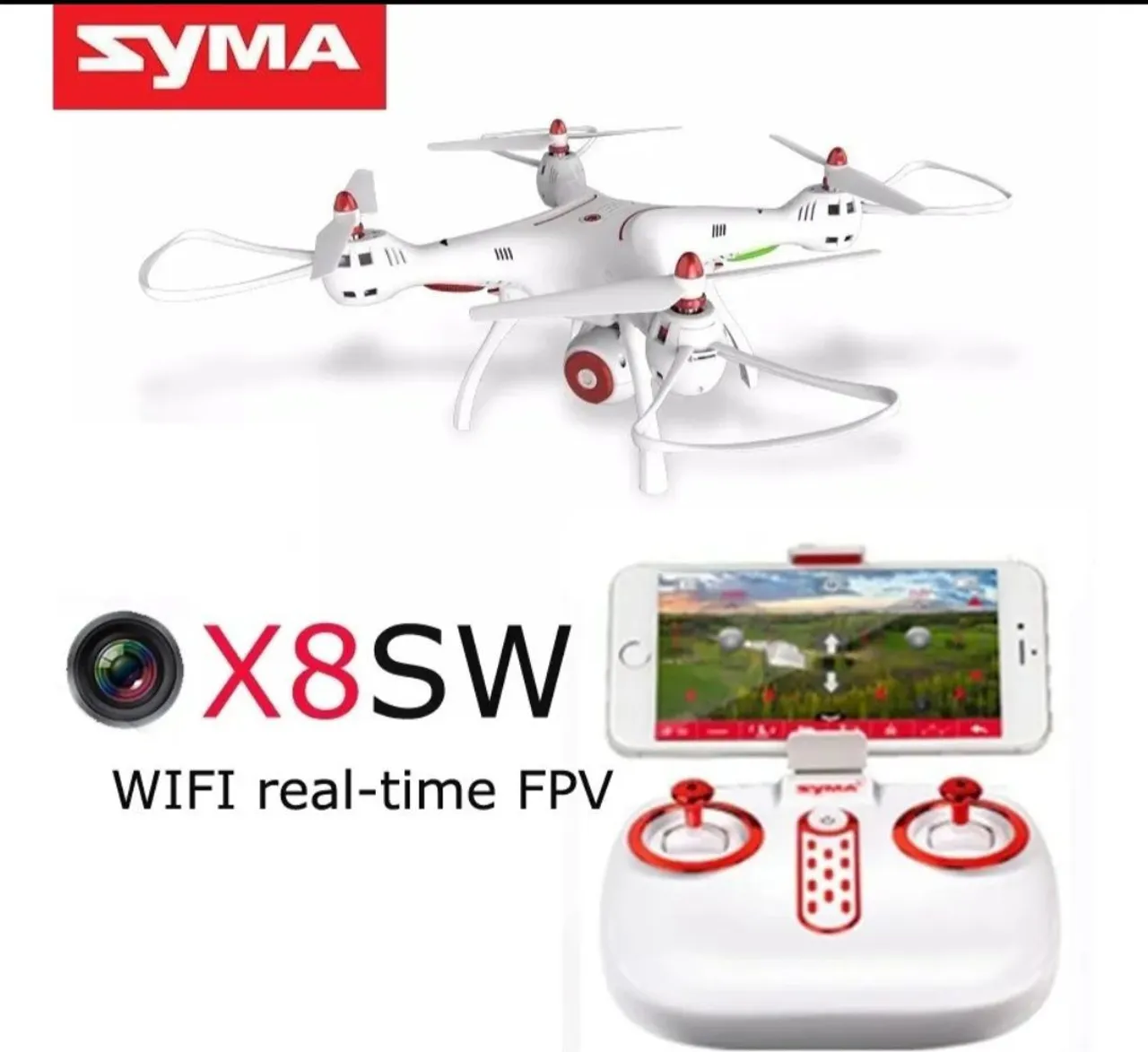 Drone Syma X8SW com Câmera e FPV Wi-Fi
