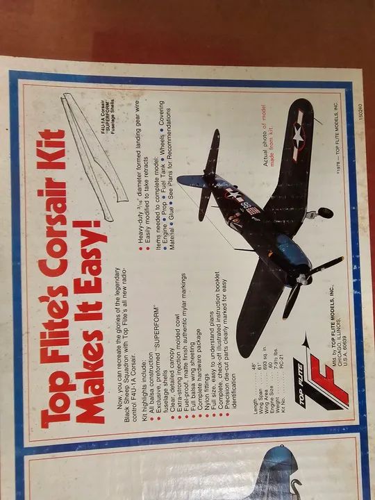 Kit balsa de Modelo de Avião Corsair F4U-4 Top Flite - Foto 2