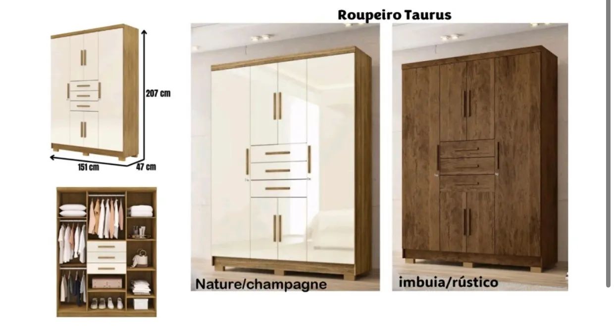 Guarda-Roupa Taurus - Cores e Design Moderno
