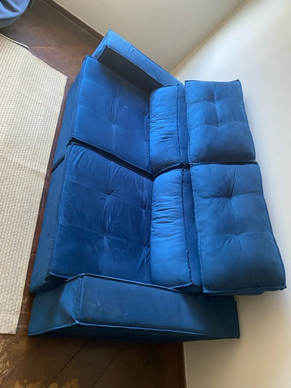 Sofá Retrátil Azul