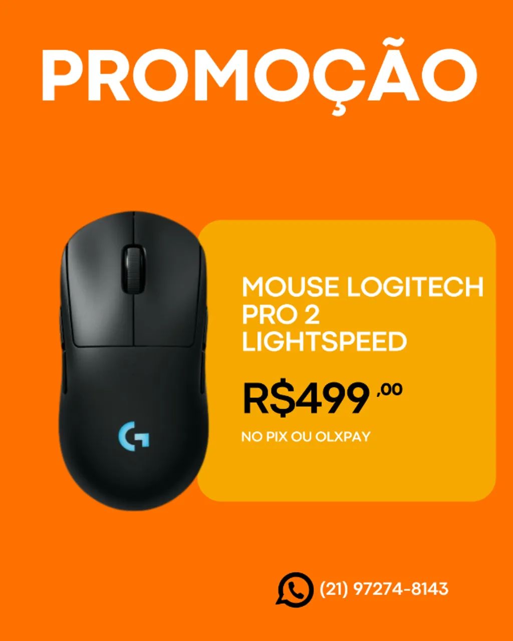 Mouse Gamer Sem Fio Logitech G Pro 2 Lightspeed Preto - Lacrado c/Nota - R$500