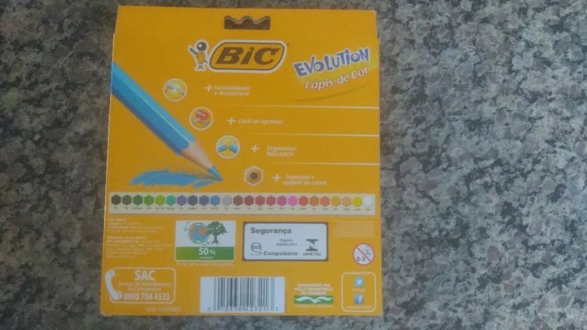 Lápis de Cor Sextavado BIC Evolution - 24 Cores64290277077890121