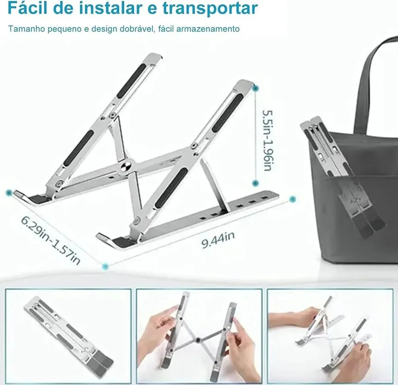Suporte de Mesa pra Notebook, Tablet - Branco - Foto 2