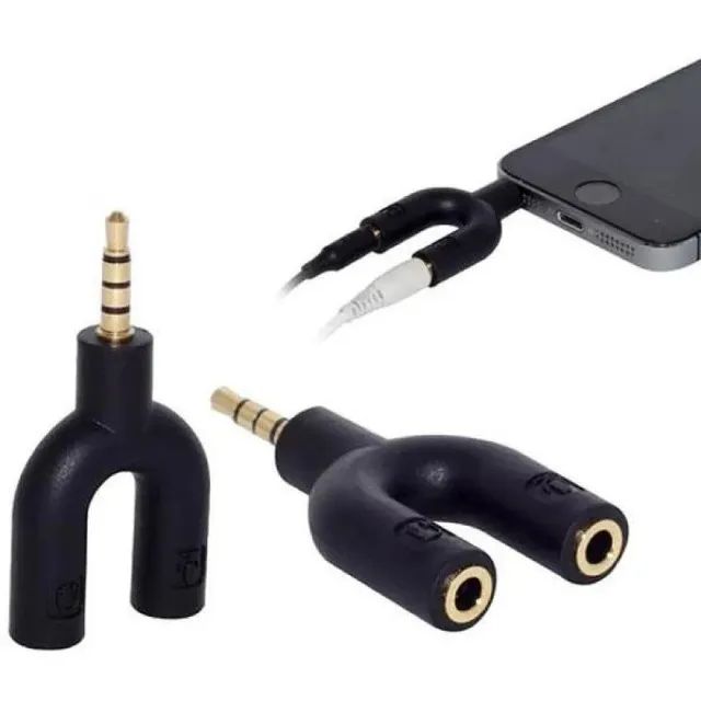 Adaptador Splitter P3 Headset Fone Microfone P2 X P3 Áudio - Foto 5