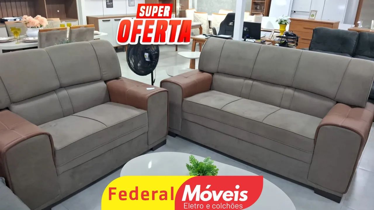 Conjunto de Sofá 2 e 3 lugares Design Exclusivo - Entregamos 