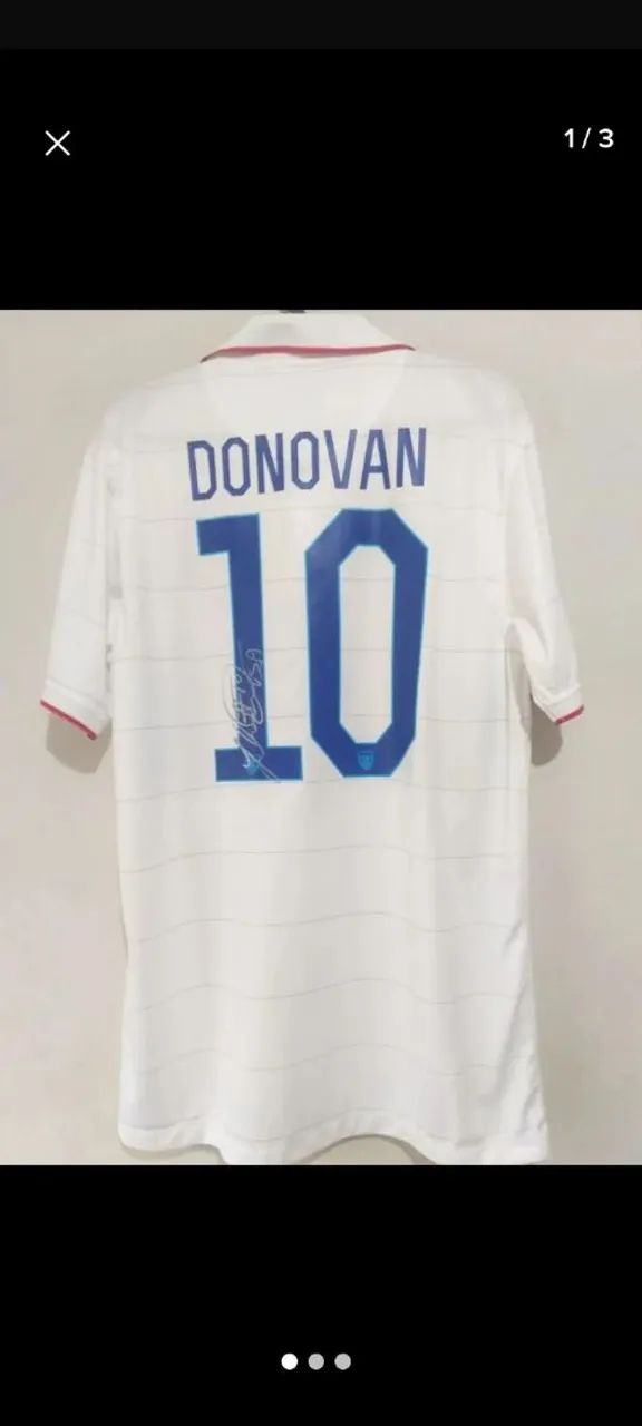Camisa USA Copa Mundo 2014 #10 Donovan Autografada Certificada