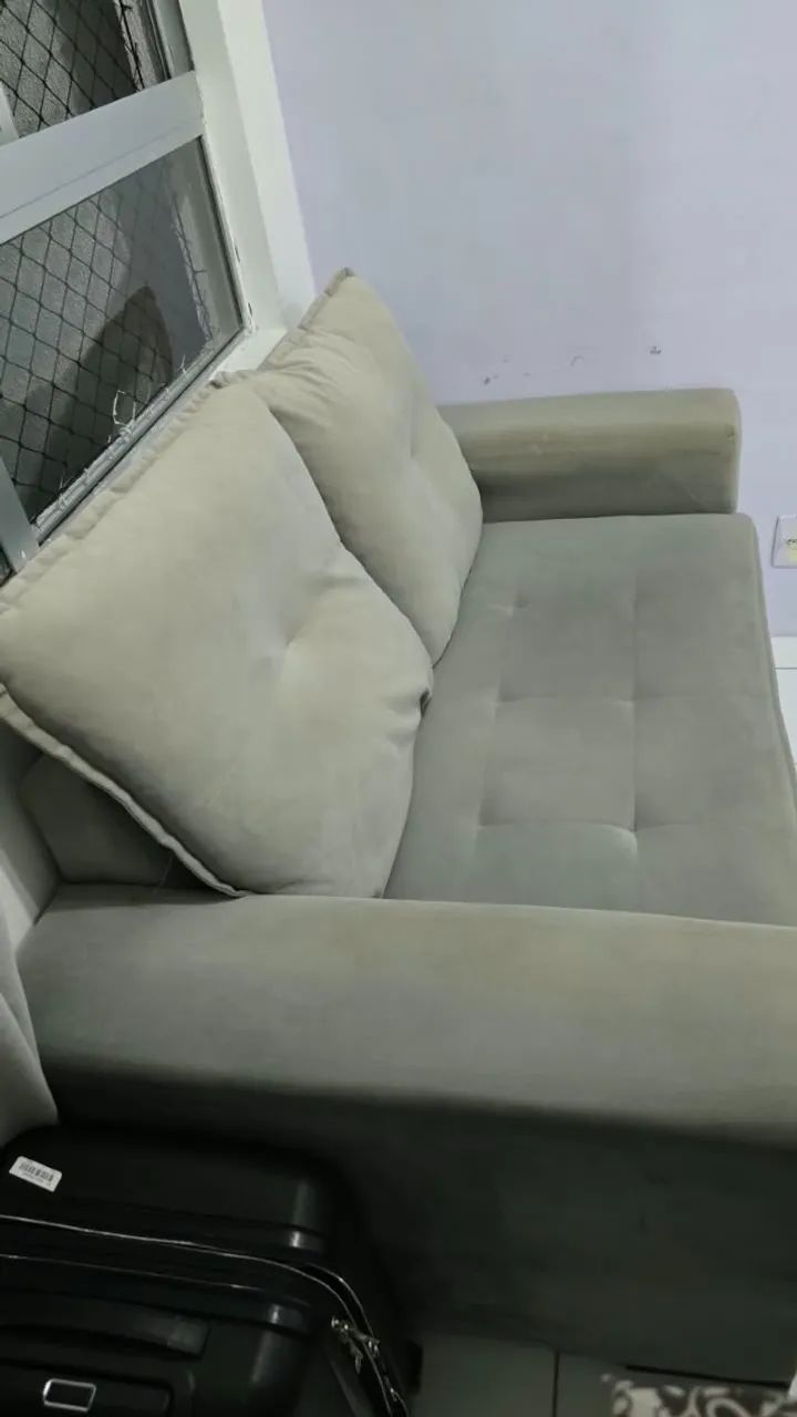 Sofá Ícaro 2,03 m - Cinza-Bege