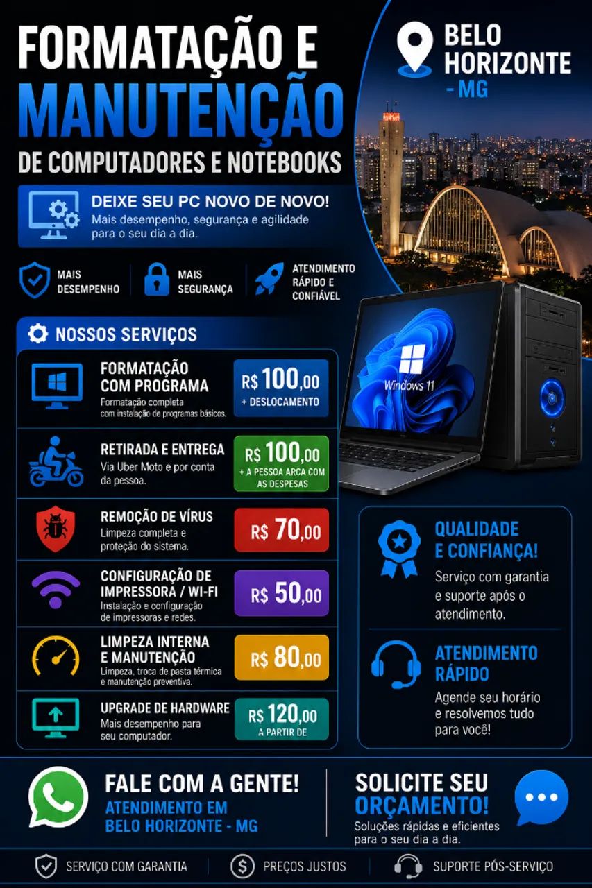 Formatação de PC e Notebook | Manutenção e Suporte