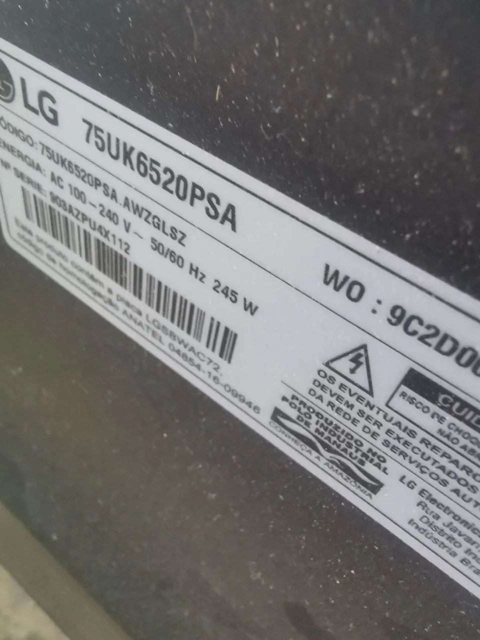 TV lg 75 polegadascom tela trincada.  - Foto 3