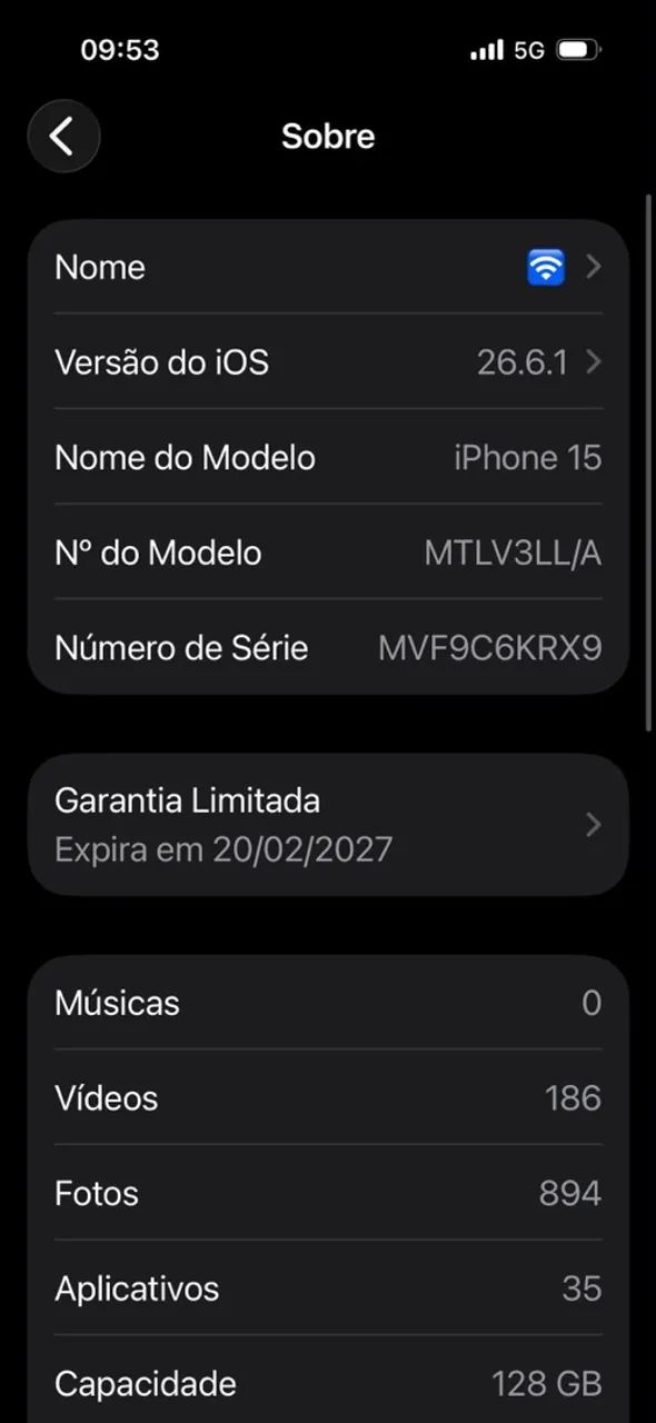 iPhone 15 128gb preto 