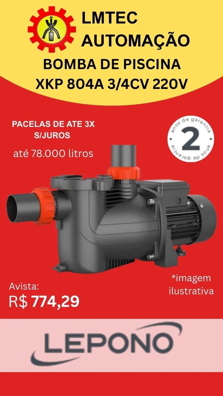 BOMBA DE PISCINA XKP 804A 0,75CV MON 220V LEPONO