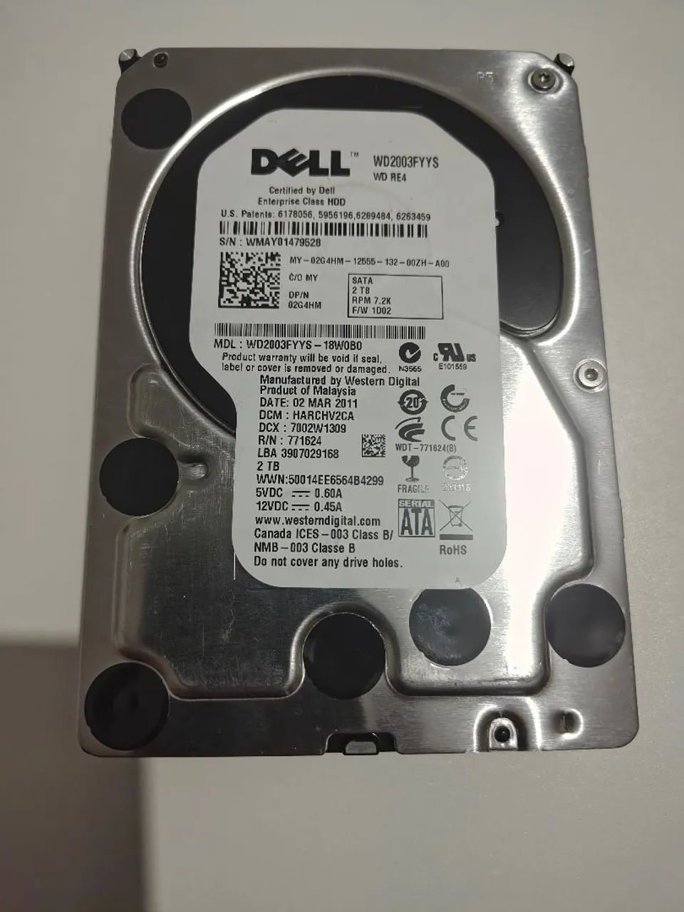 Hd 2tb dell SATA para servidor 
