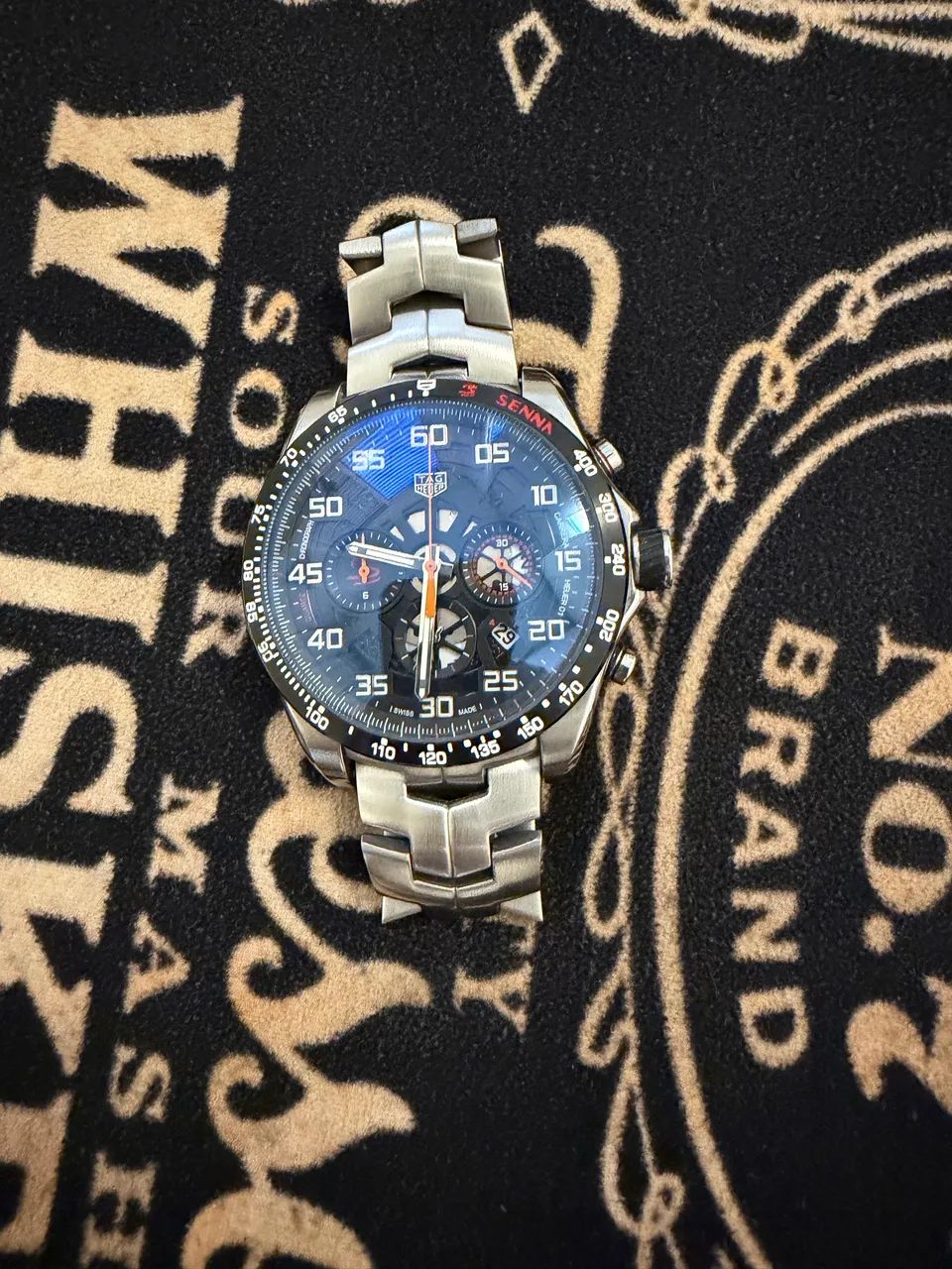 relógio tag heuer formula 1 senna, com cronógrafo e caixa de 45mm - Foto 3