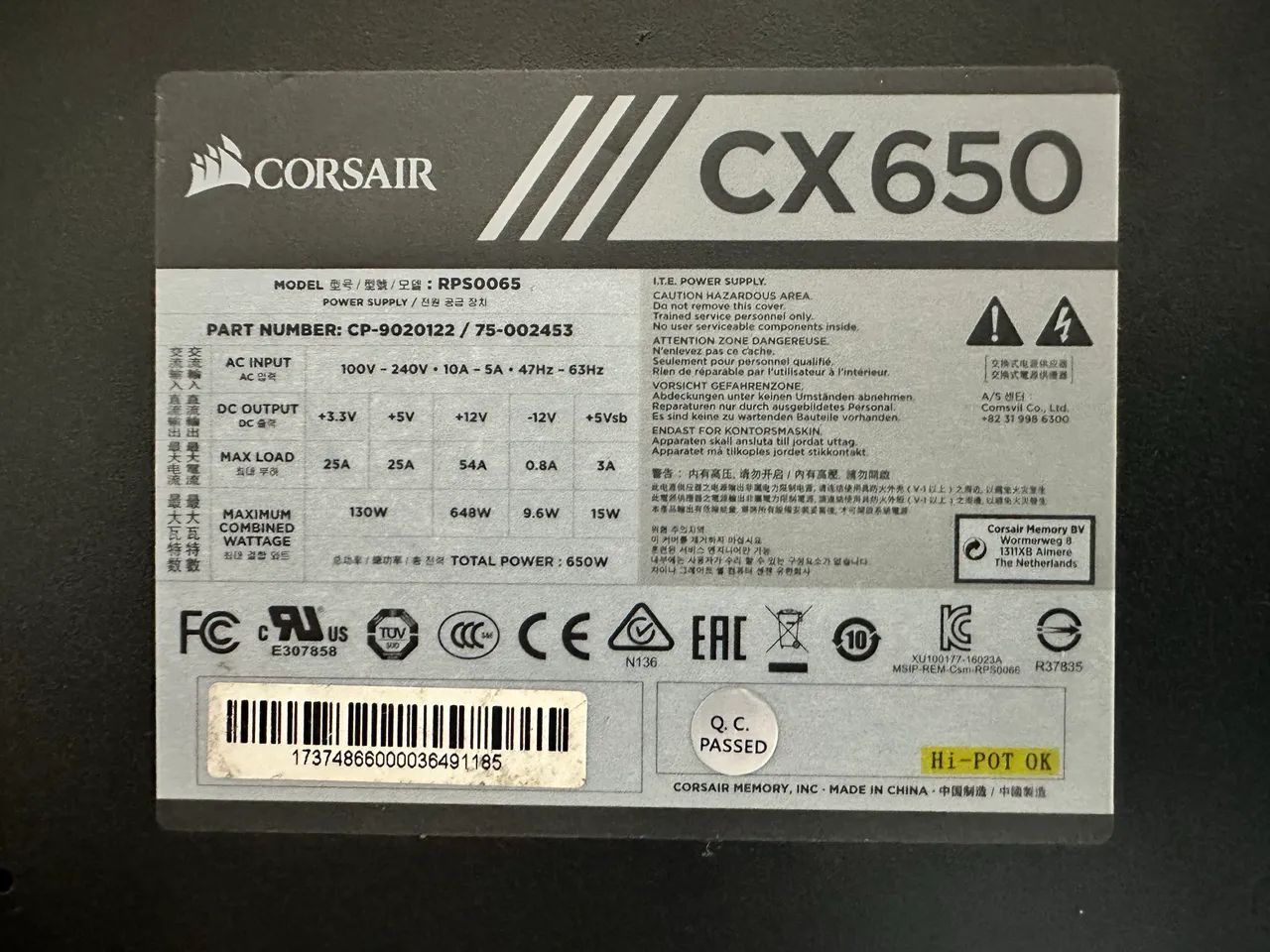 Fonte Corsair 650w 80p bronze  - Foto 2