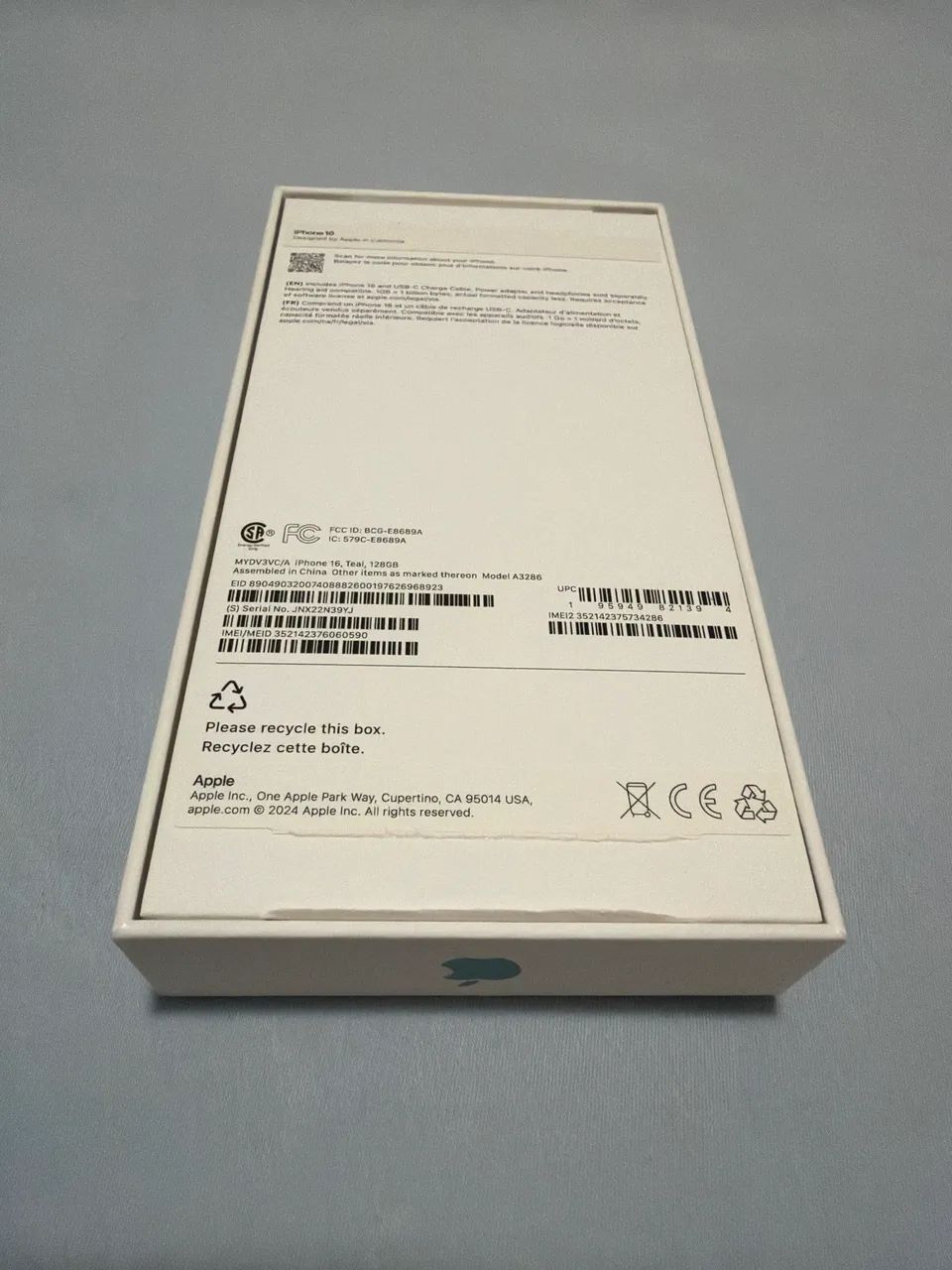 Caixa vazia original IPhone 16 (Verde) - Foto 3