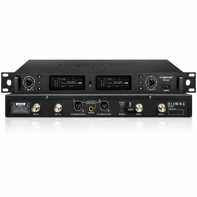 MICROFONE SEM FIO DUPLO PTU-2U PHENYX PRO - Foto 3