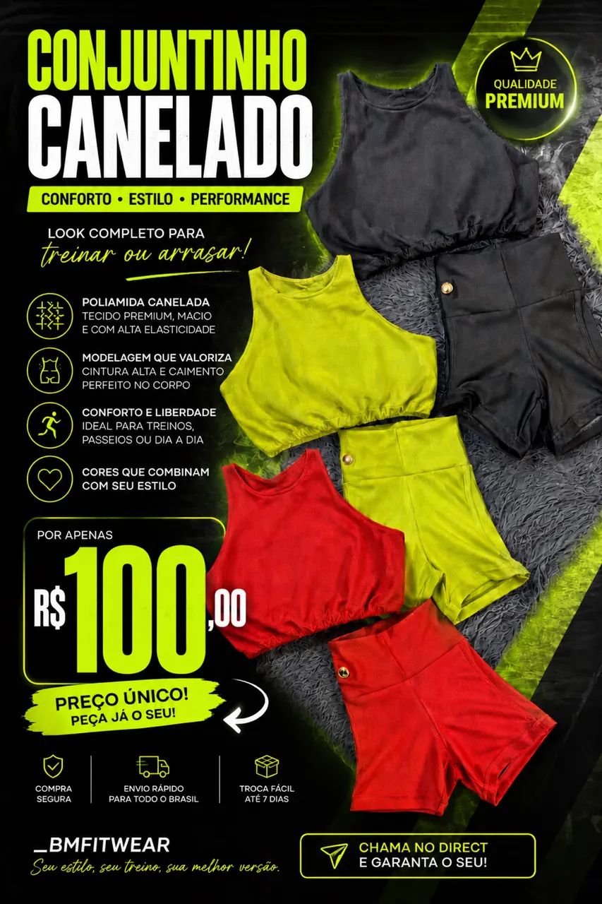Conjunto de short poliamida