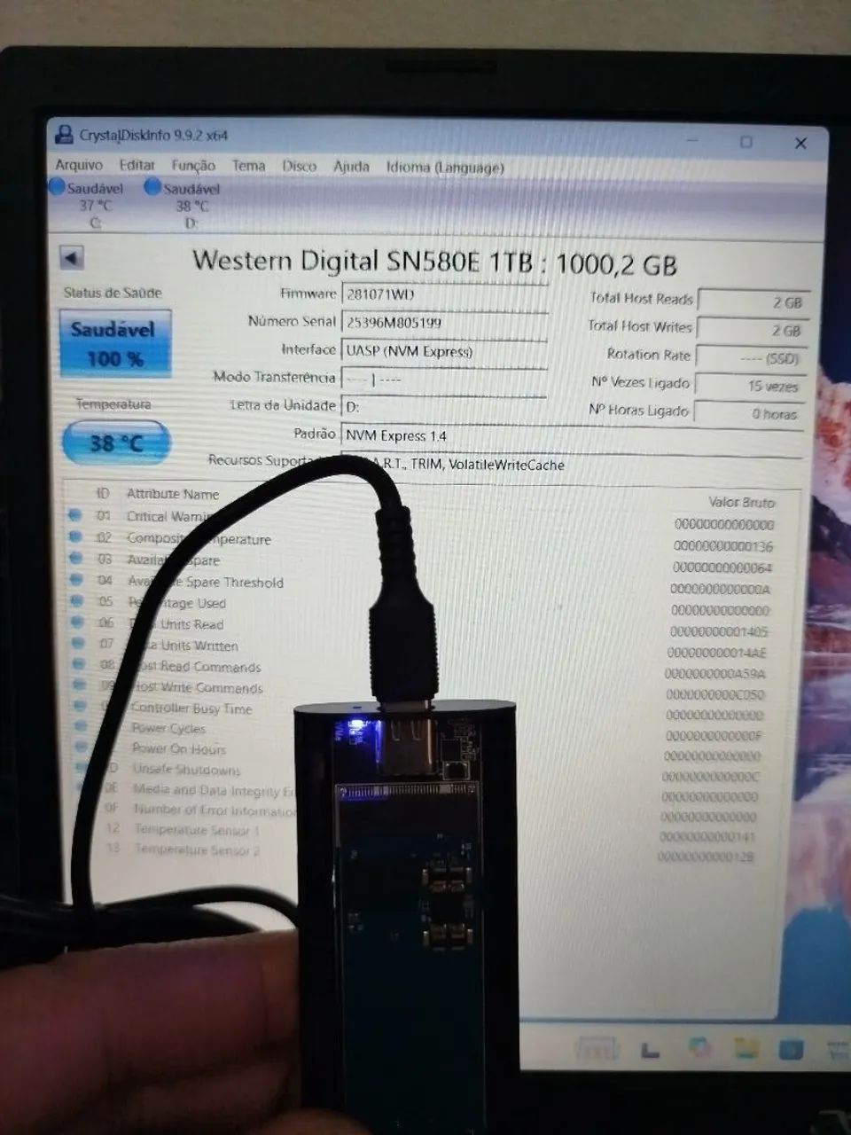 SSD 1tb wd sn580E 1000gb - Foto 2