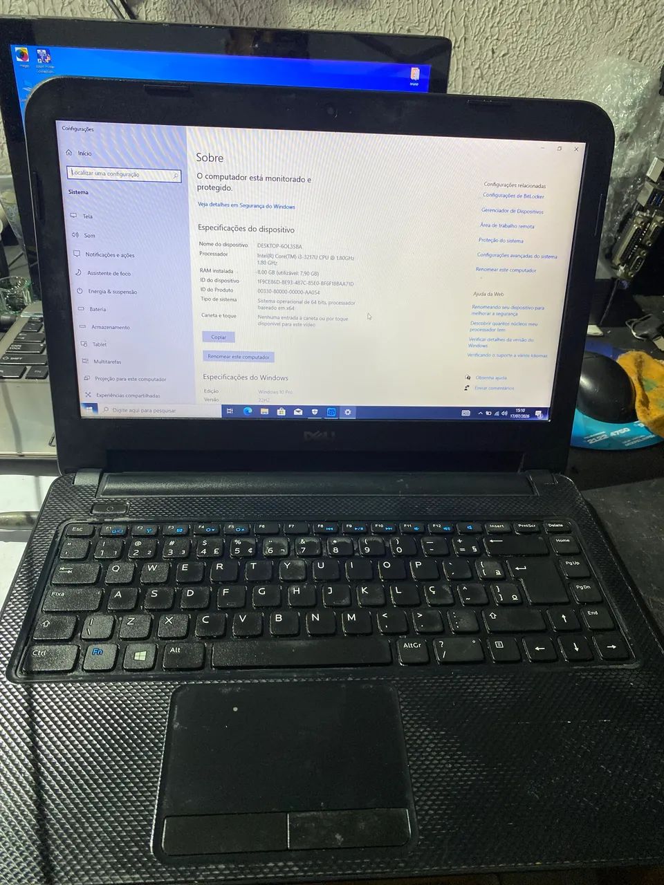 Notebook i3 ssd 128 8ram
