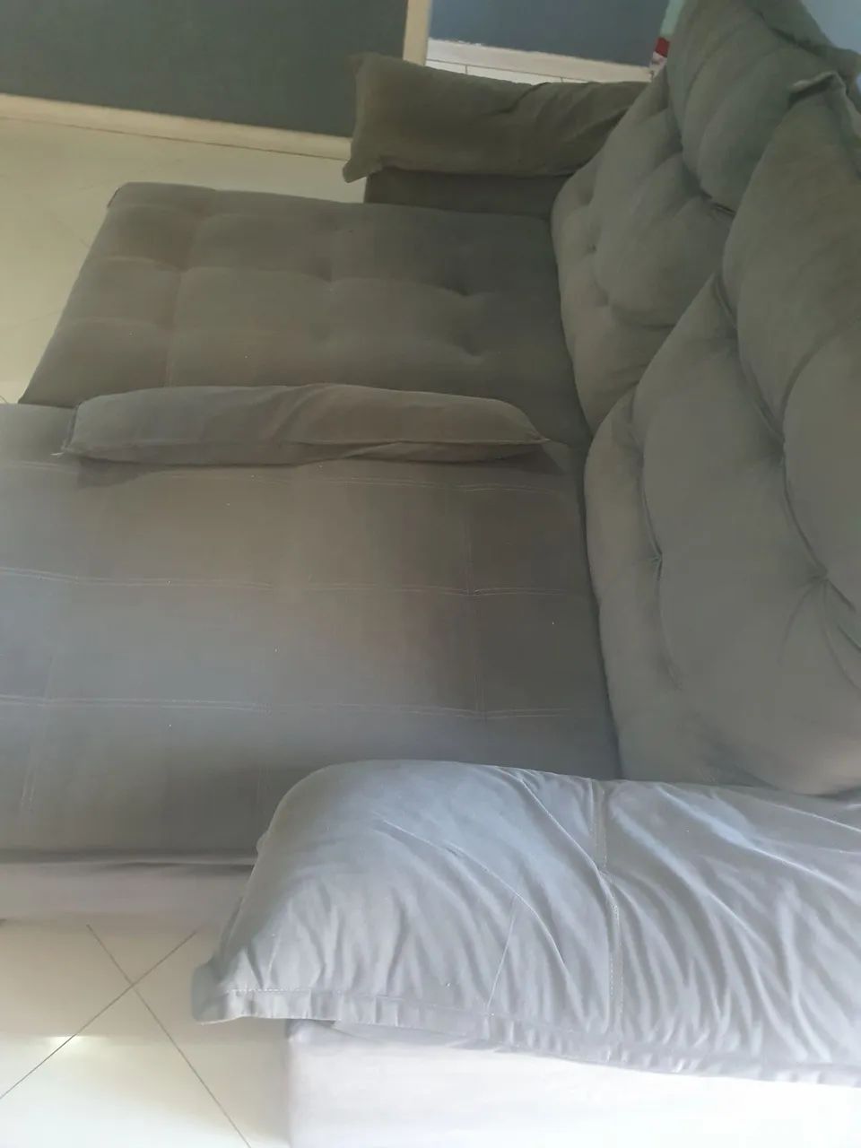 PRA SAIR HOJE SOFA CINZA DE 2 METROS 