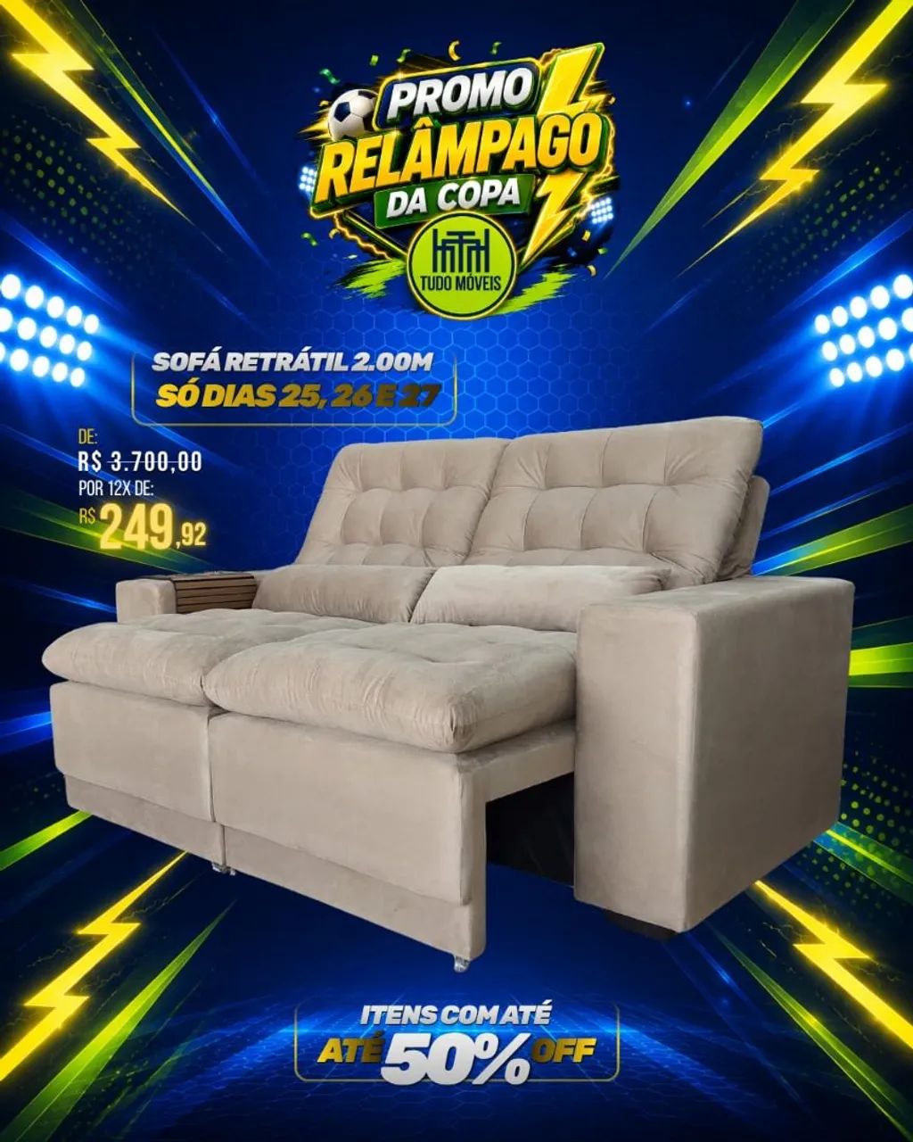 Sofá retrátil e reclinável 2.00M - Foto 4
